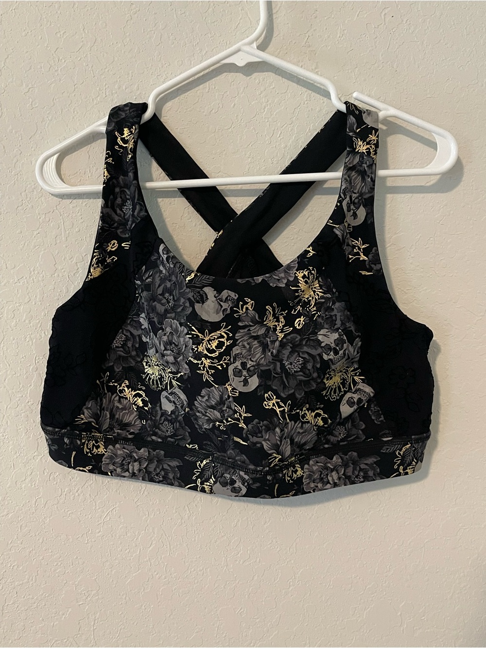 Torrid Active Floral Skull Racerback Sports Bra